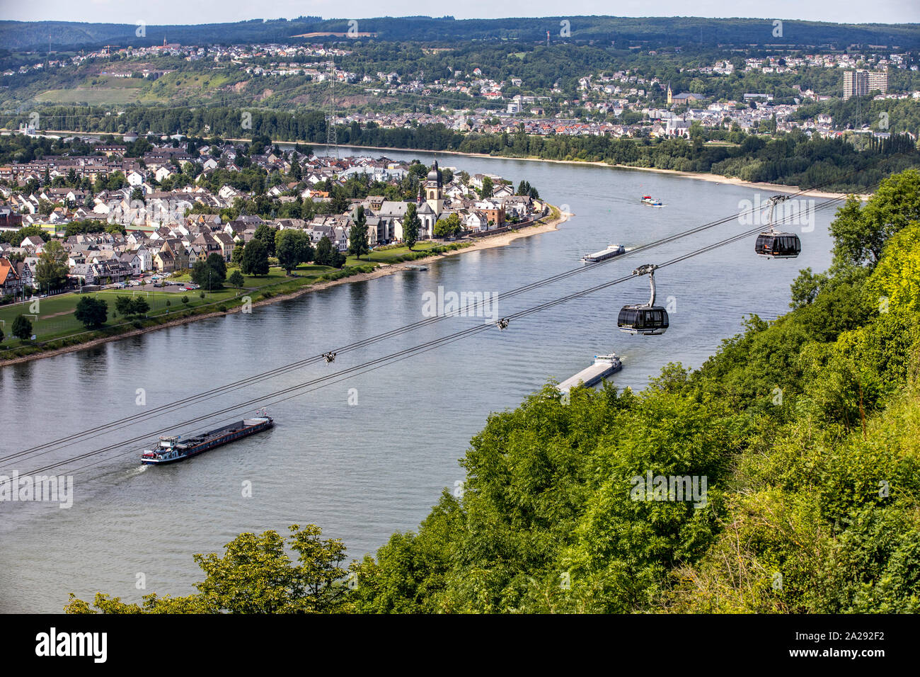 Cable car across the rhine to ehrenbreitstein fortress hires stock
