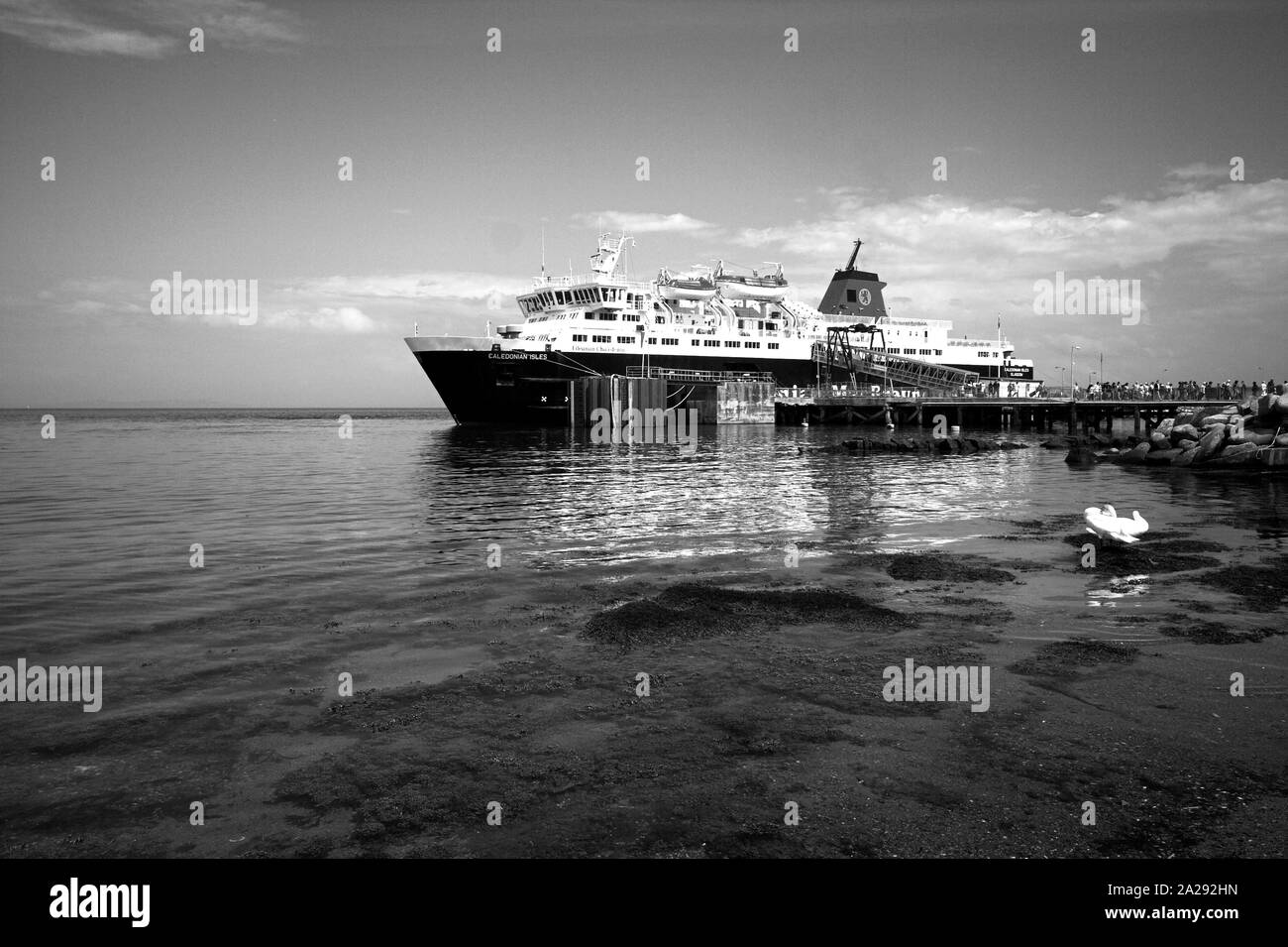 Passenger ferry at Brodick ferry terminal, Arran, West Coast of Scotland, UK Stock Photo