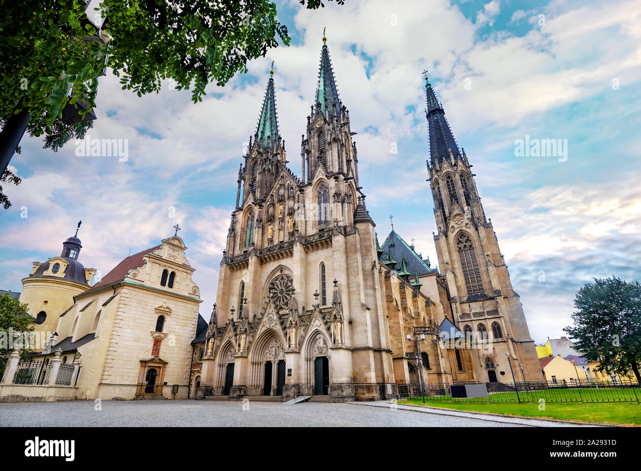 View of st. Wenceslas cathedral in Olomouc. Moravia, Czech Republic Stock Photo