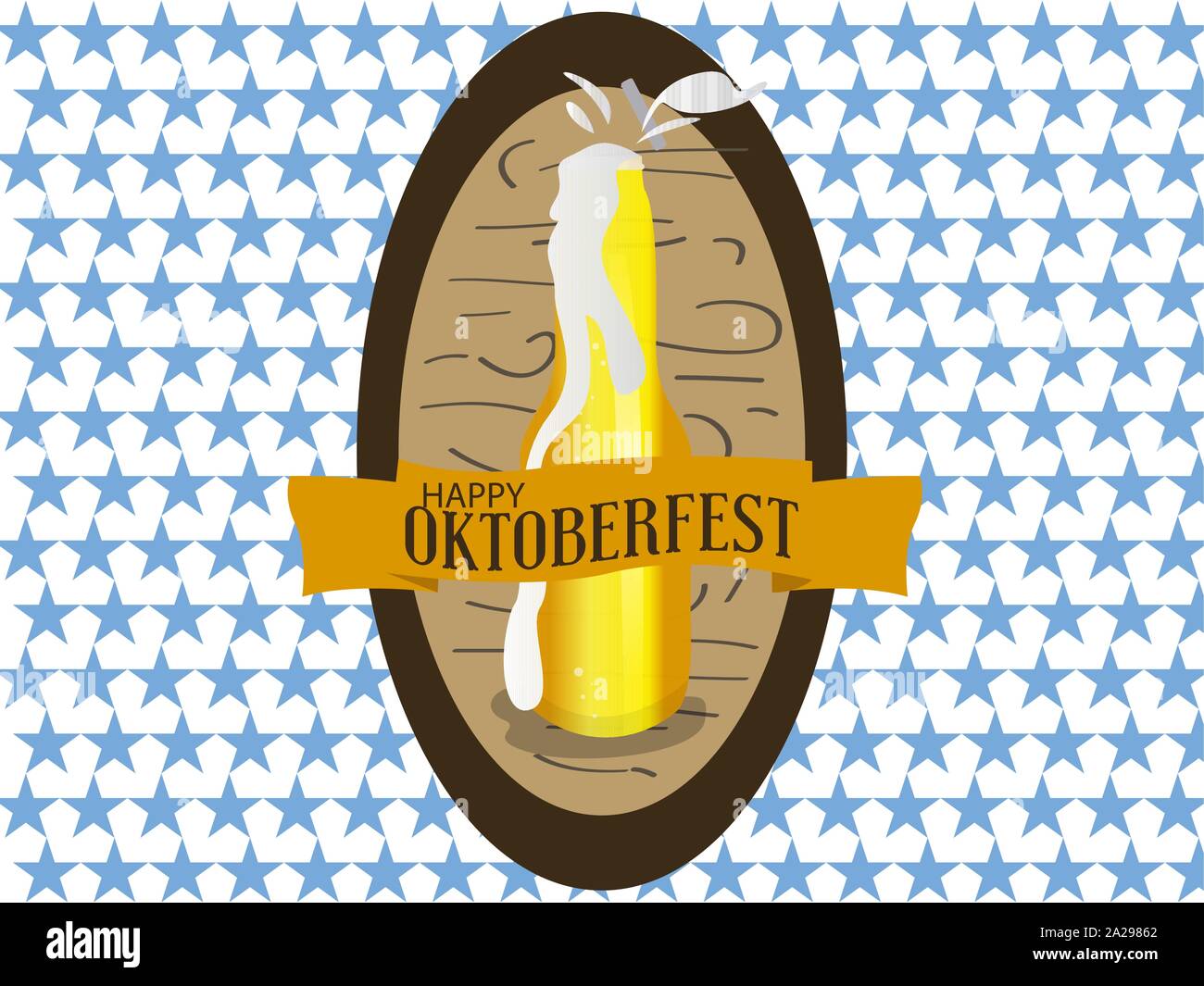 Oktoberfest poster with a beer bottle - Vector Stock Vector Image & Art ...