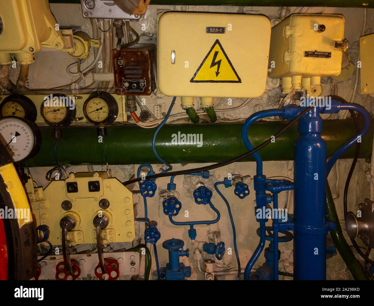 Interior of the old military submarine Stock Photo - Alamy