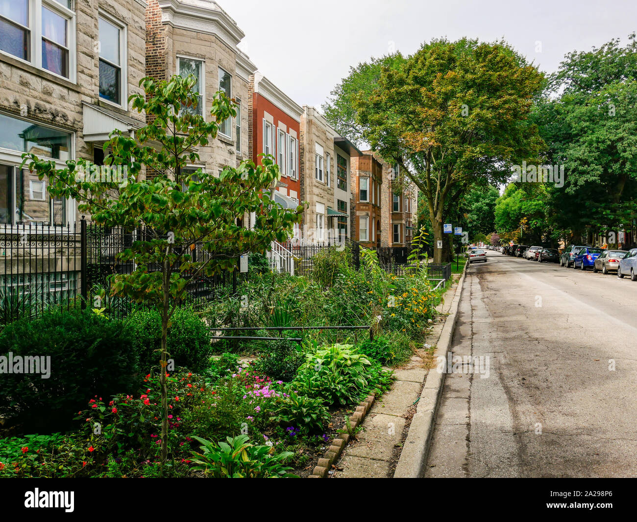 Gentrification along Walton Street. East Humboldt Park neighborhood