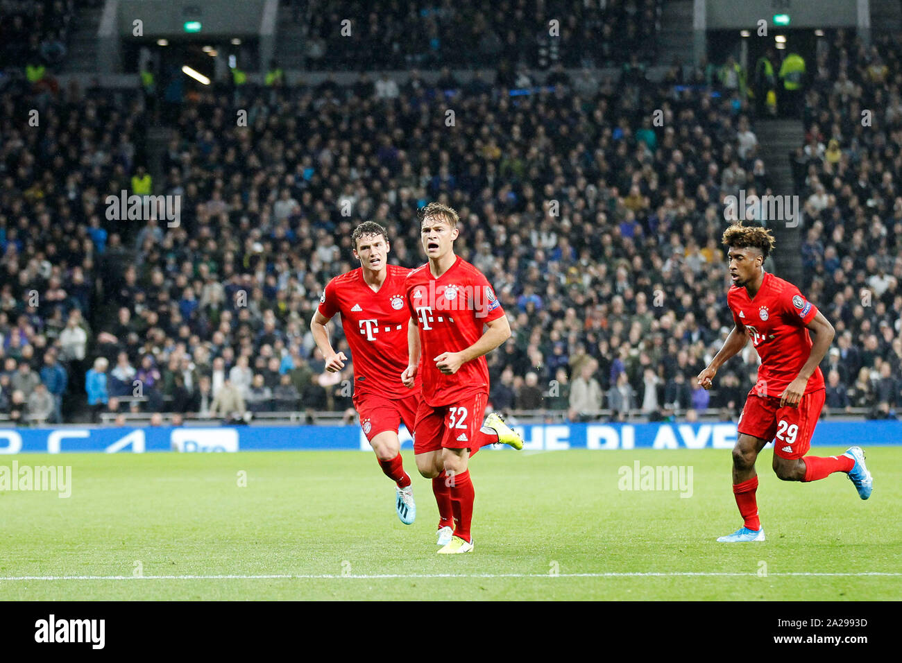 London, UK. 01st Oct, 2019. Joshua Kimmich of Bayern Munich pre match  during the UEFA Champions League group match between Tottenham Hotspur and  Bayern Munich at Wembley Stadium, London, England on 1