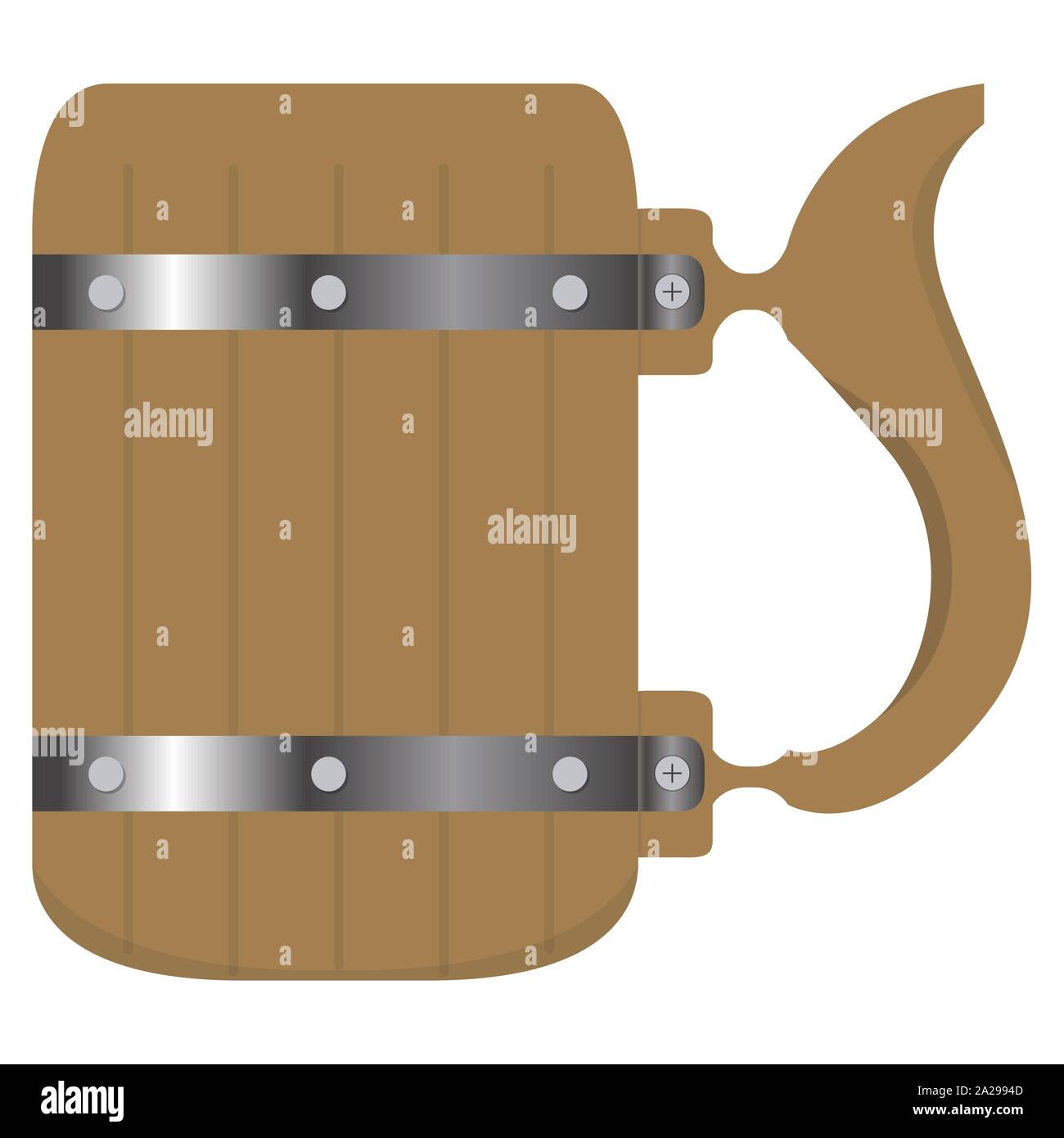 Isolated beer wooden mug on a white background - VEctor Stock Vector ...
