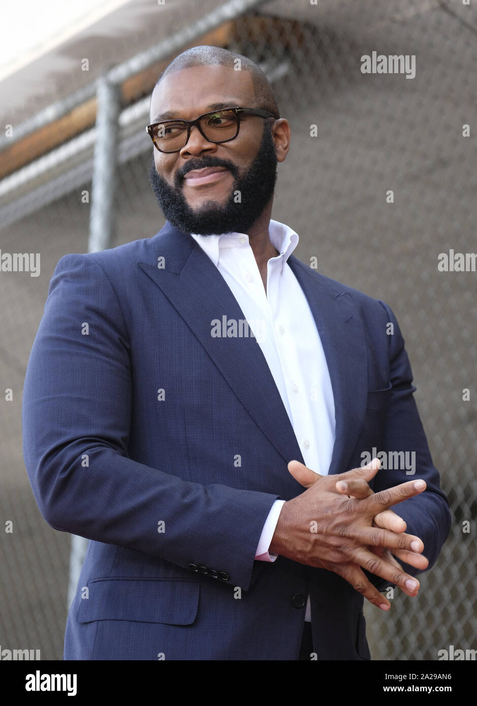 October 1, 2019, Los Angeles, California, U.S: Tyler Perry attends his star ceremony on the Hollywood Walk of Fame in the Category of Motion Pictures, on Tuesday, Oct. 1, 2019, in Los Angeles (Credit Image: © Ringo Chiu/ZUMA Wire) Stock Photo