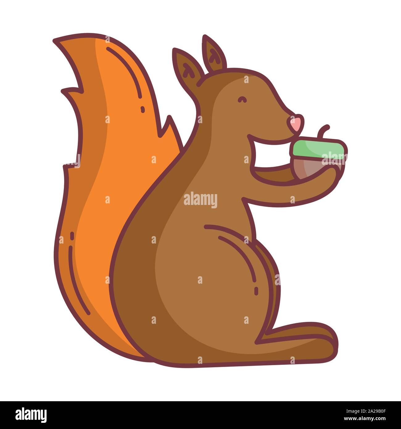 squirrel acorn hello autumn design icon vector illustration Stock ...