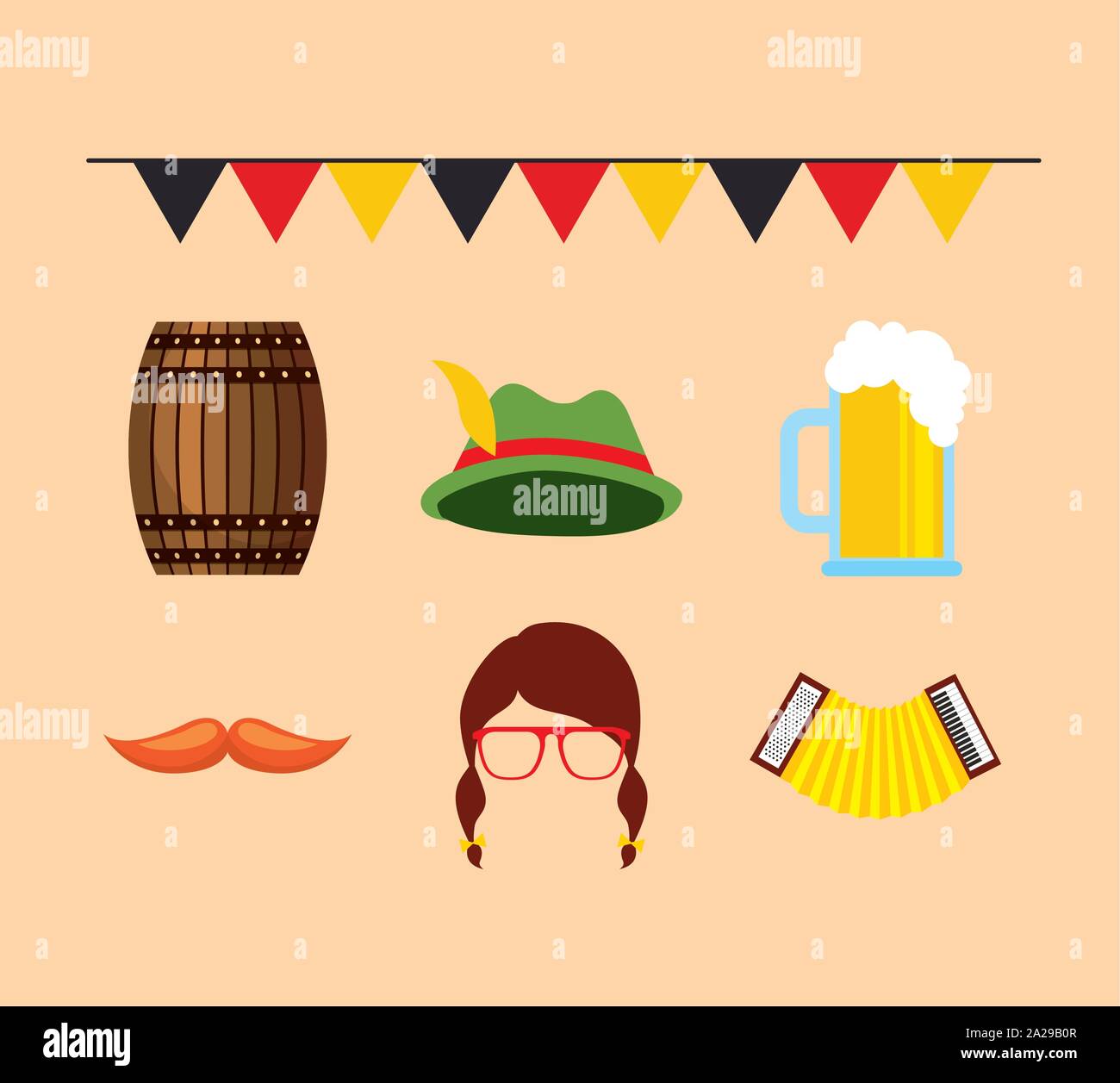 Oktoberfest celebration with set icons Stock Vector Image & Art - Alamy