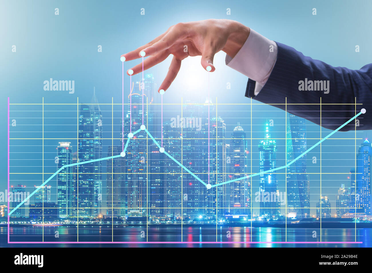 The businessman controlling the market with strings Stock Photo - Alamy