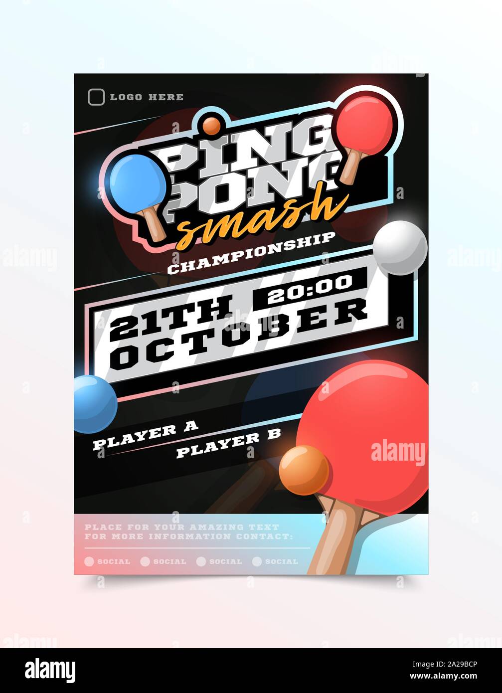 Ping pong or table tennis Sport Flyer Vector. Vertical Card Poster Design  For Sport Bar Promotion. Tournament Flyer. Invitation Illustration Stock  Vector Image & Art - Alamy