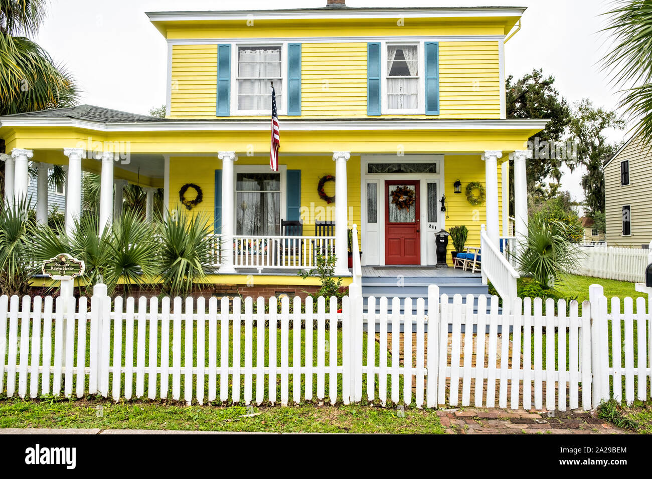 The Rudulph Riggins House, a colonial home in the Historic District of