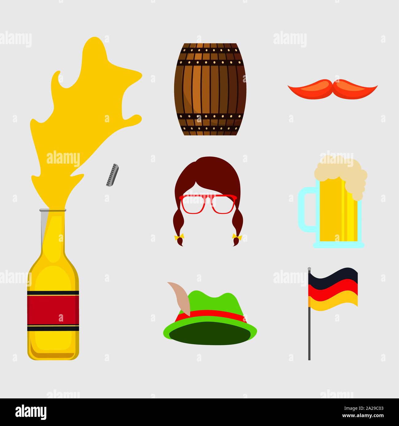 Oktoberfest celebration with set icons Stock Vector Image & Art - Alamy