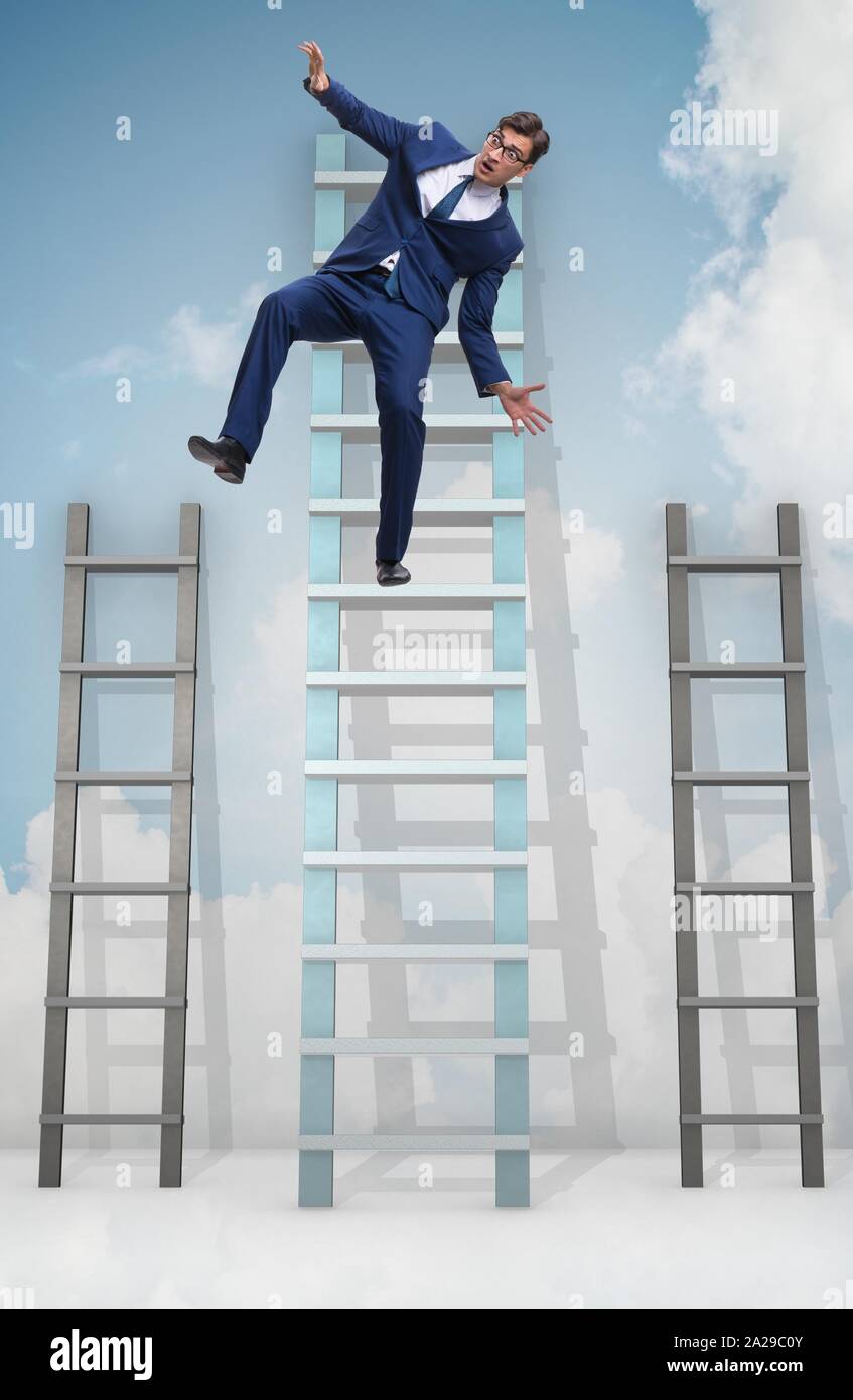 The employee being fired and falling from career ladder Stock Photo - Alamy