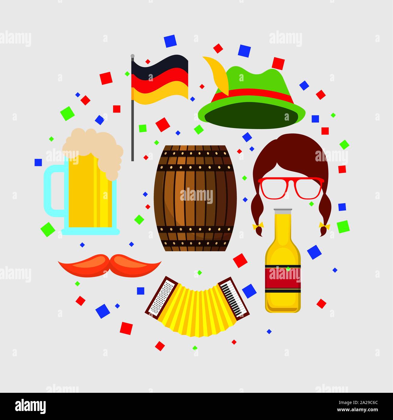 Oktoberfest celebration with set icons Stock Vector Image & Art - Alamy