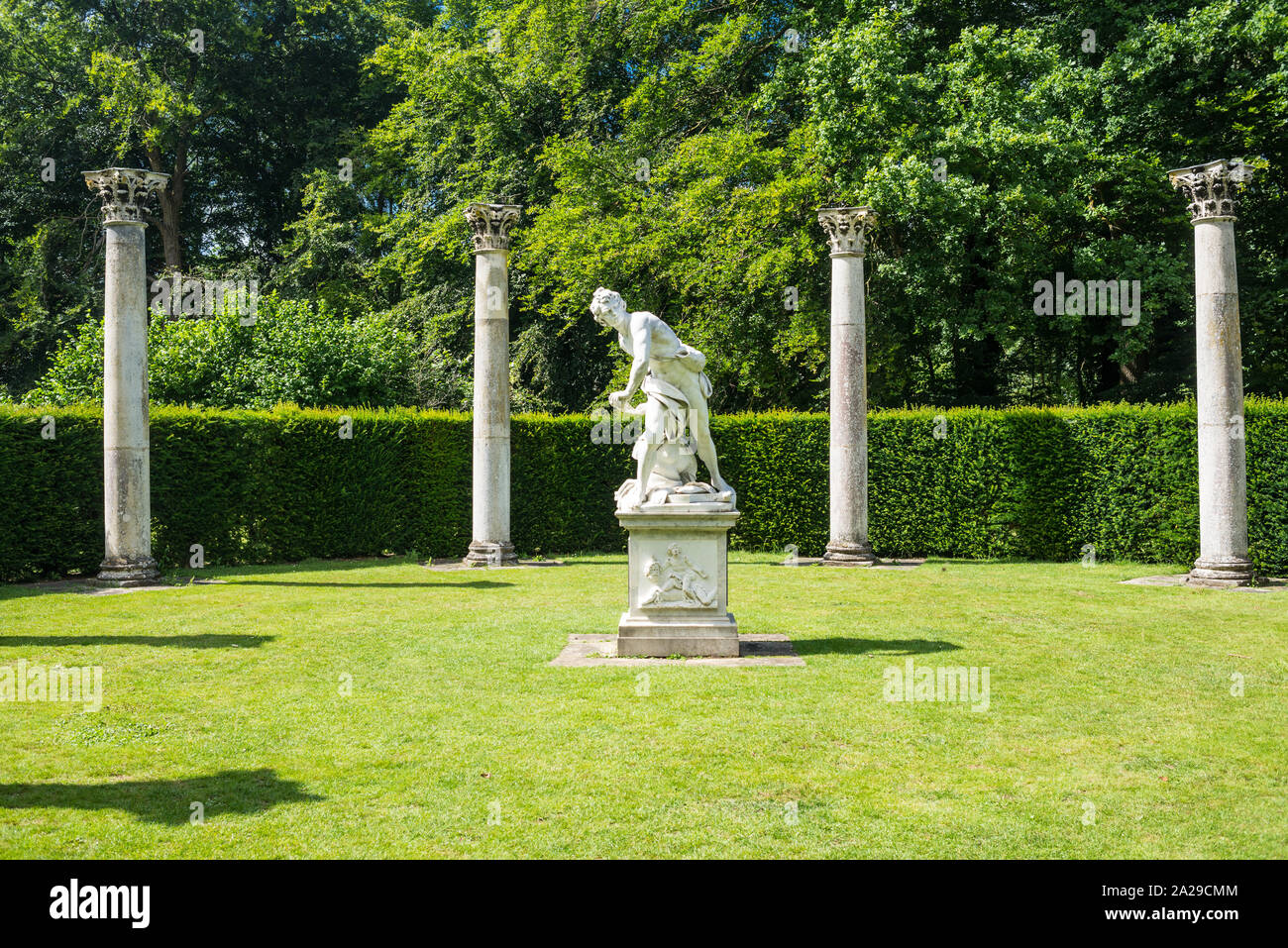 Cambridge, UK - July  2019: Gardens of Anglesey Abbey, a country house, National Trust site, formerly a priory, in the village of Lode, northeast of C Stock Photo
