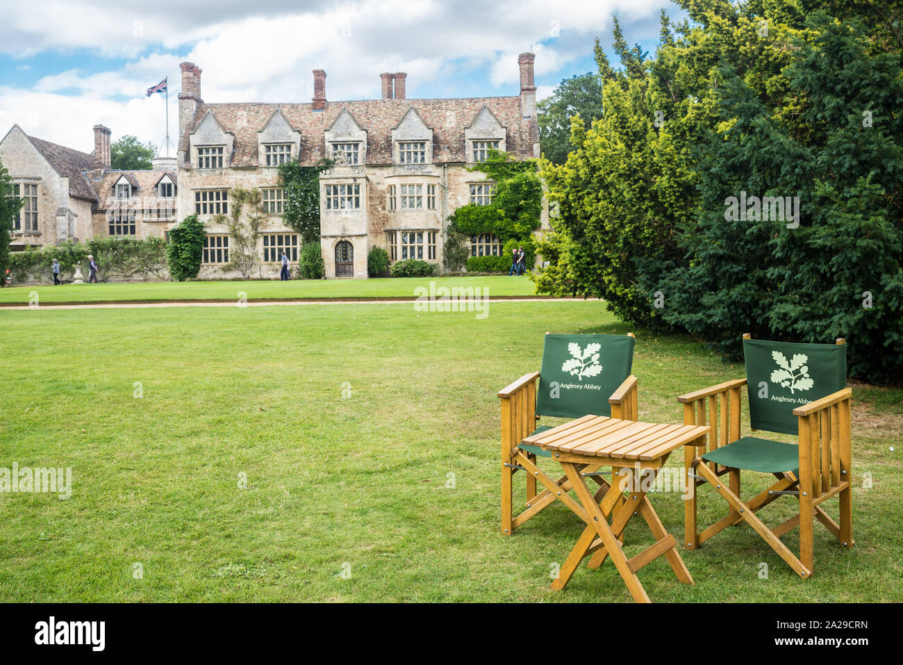 Cambridge, UK - July  2019: Anglesey Abbey, a country house, National Trust site, formerly a priory, in the village of Lode, northeast of Cambridge, E Stock Photo