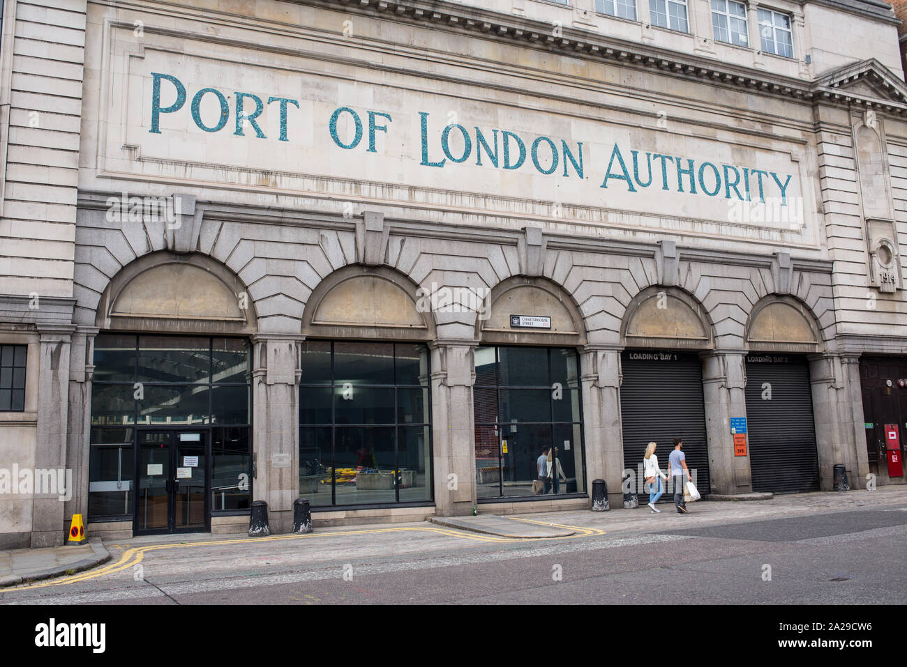 London, UK - August  2019: Front exterior of Port of London Authority building. The Port of London Authority (PLA) is a self-funding public trust Stock Photo
