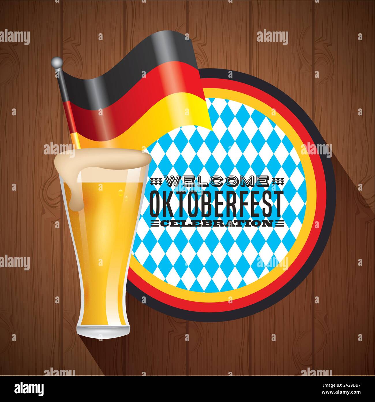 Oktoberfest celebration illustration, beer festival design Stock Vector ...