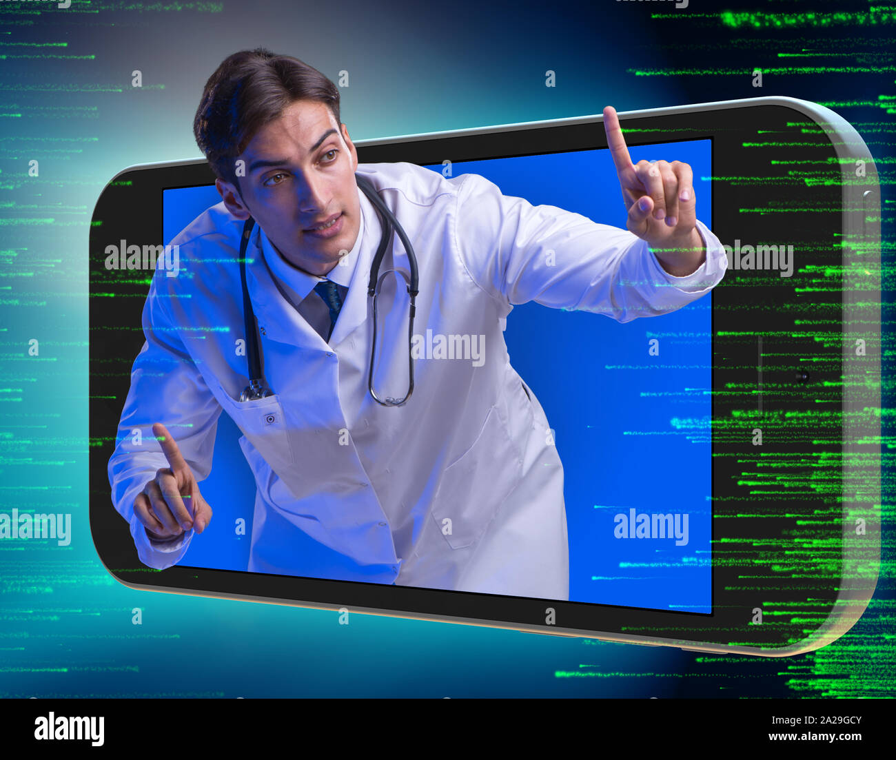 The telemedicine concept with doctor and smartphone Stock Photo - Alamy