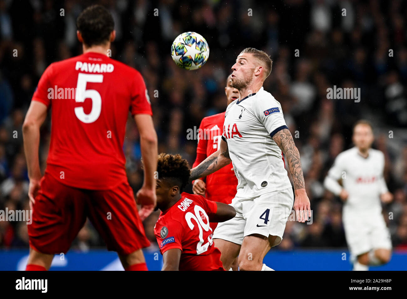 Toby Alderweireld from Tottenham Hotspur seen in action during the UEFA Champions League (Group B) match between Tottenham Hotspur and Bayern Munich.(Final score; Tottenham Hotspur 2:7 Bayern Munich) Stock Photo