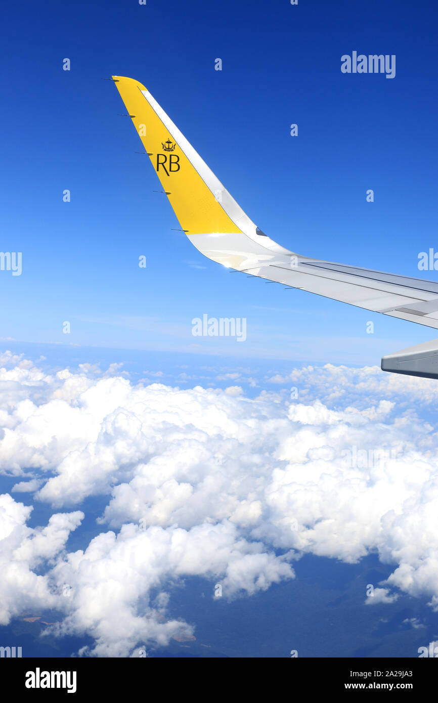 Royal Brunei Airlines logo on airplane's wing Stock Photo