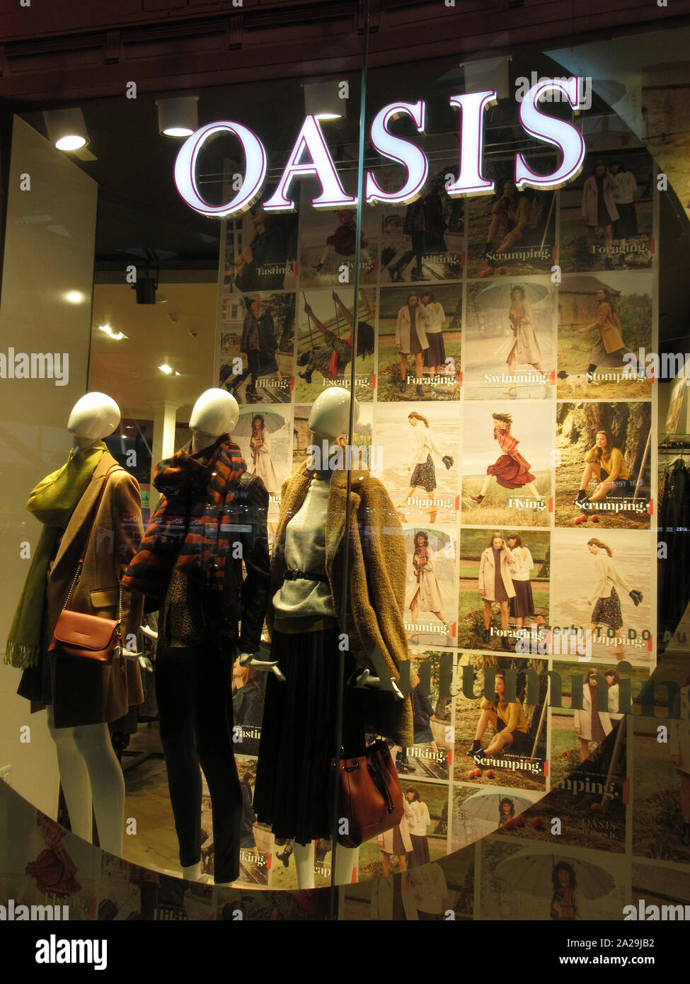 Oasis logo seen at their store in London Stansted Airport Stock