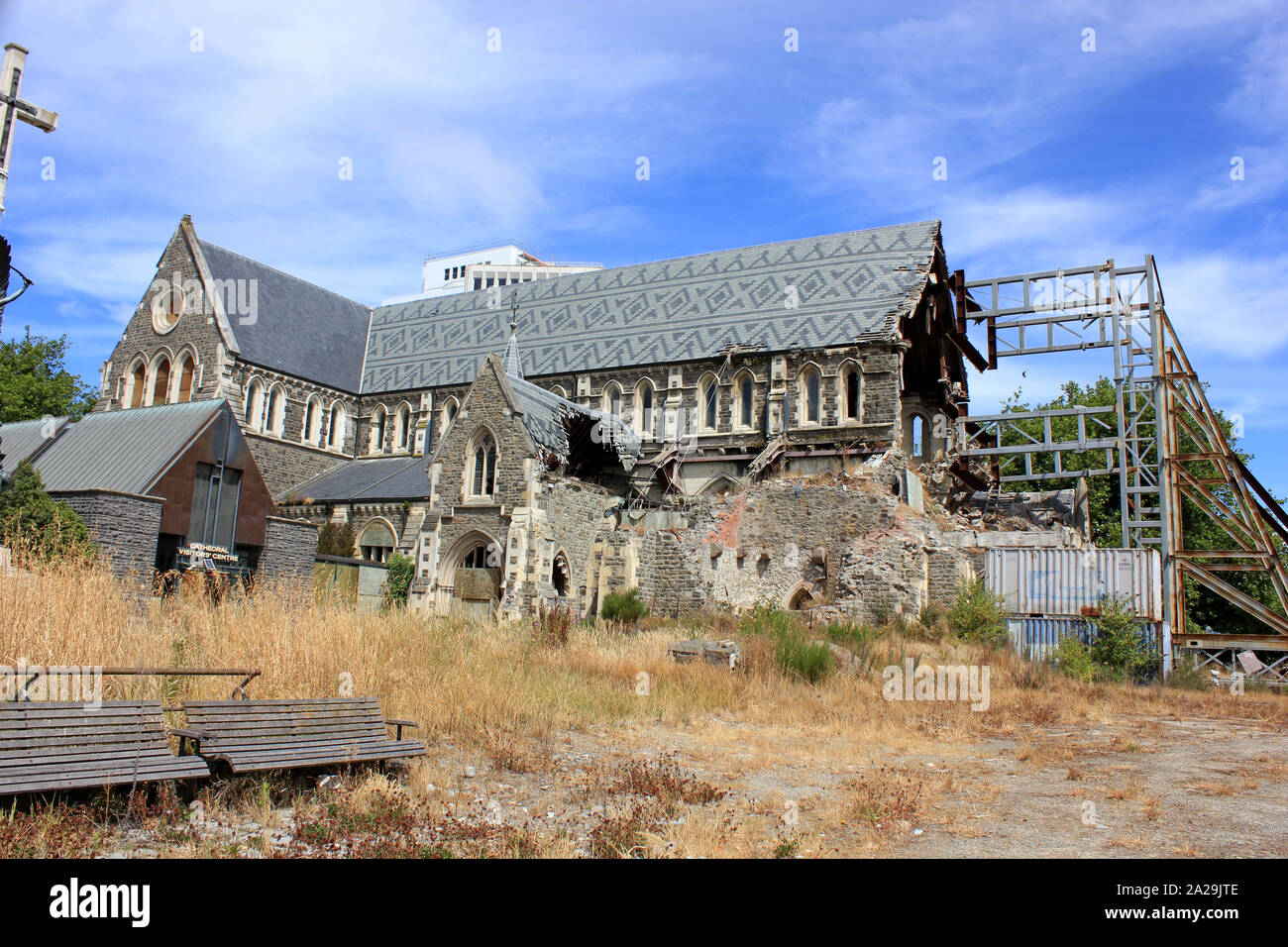 Cristchurch cathedral after the disastrous earthquake in 2011 Stock Photo
