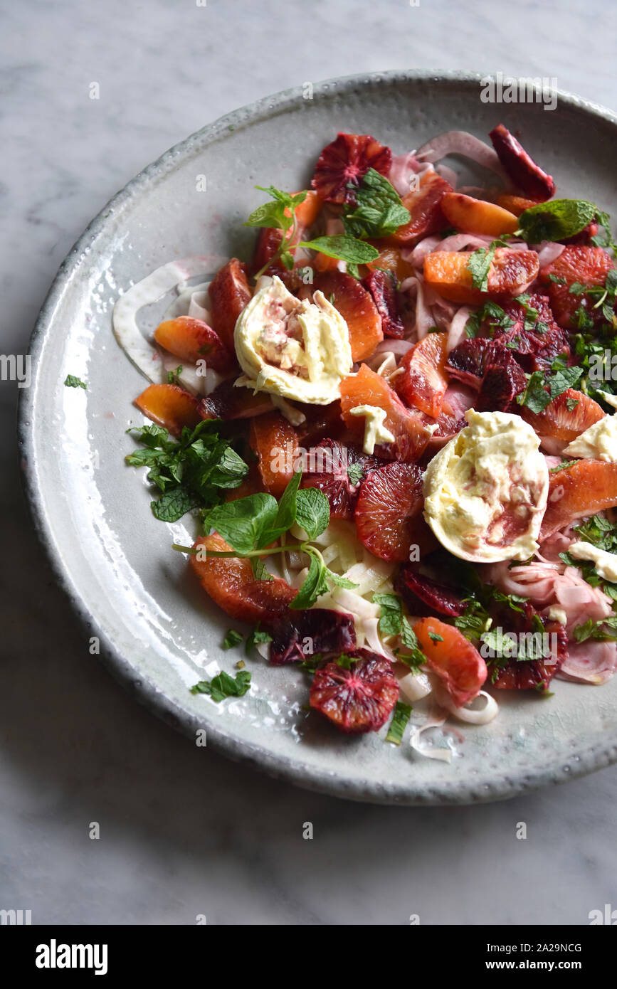 Blood Orange Fennel Salad Stock Photo Alamy