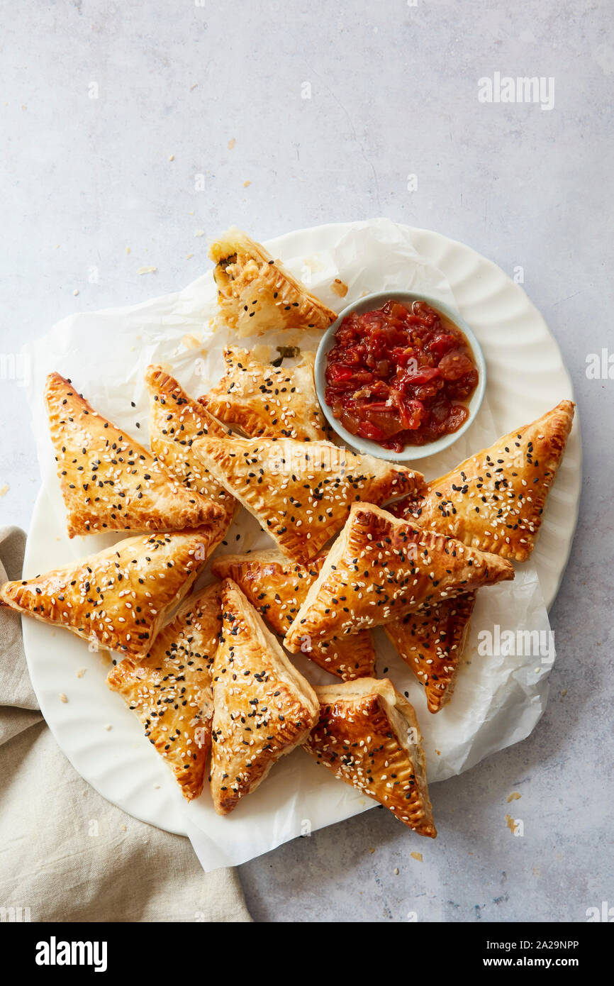 Sweet Potato and Spinach Puff Pastry Parcels Stock Photo Alamy