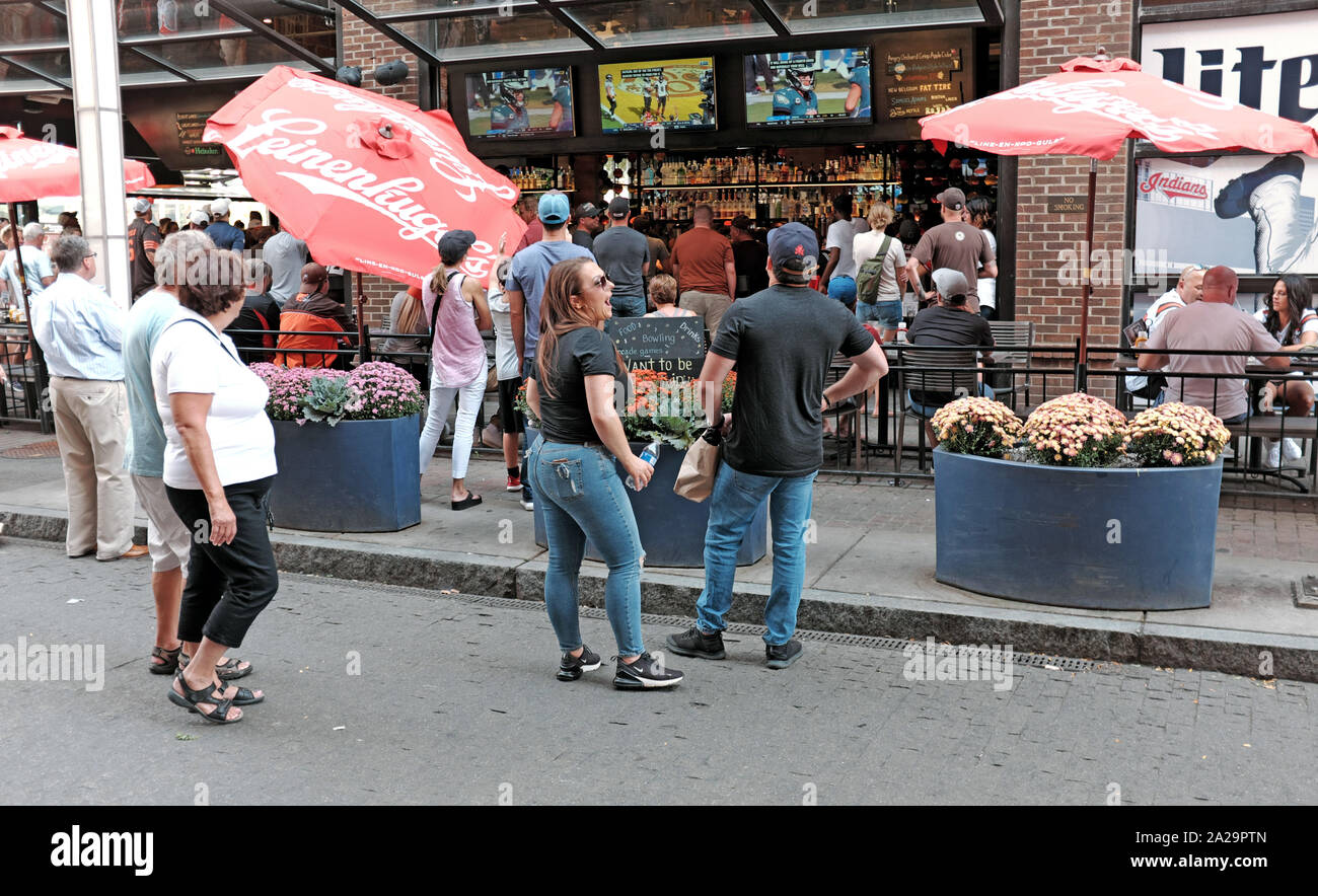 East Fourth Street in downtown Cleveland, Ohio, USA is a pedestrian-only thoroughfare which 