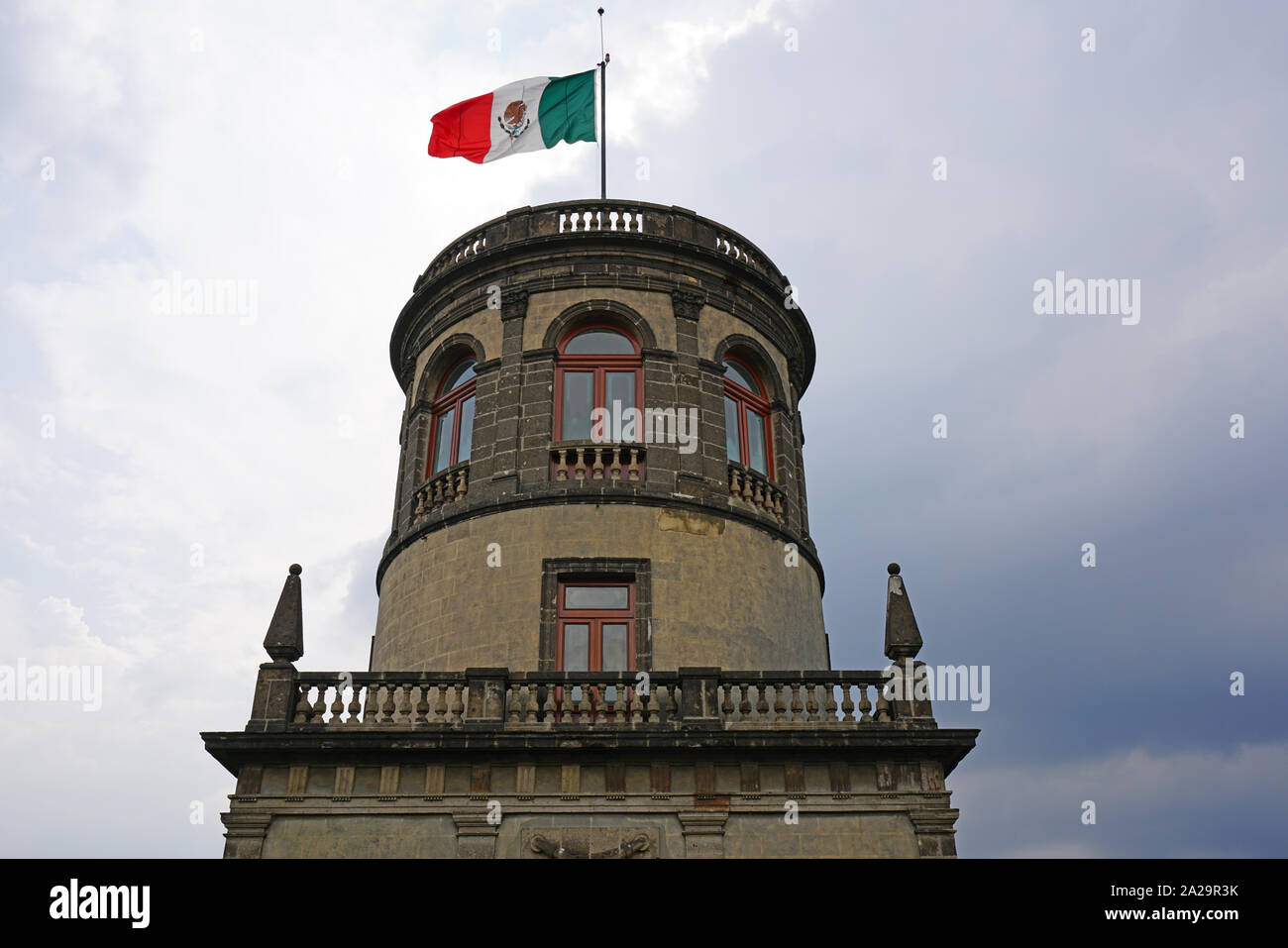 MEXICO CITY, MEXICO- 9 SEP 2017- View of the landmark National Museum of History (Museo Nacional de Historia, MNH) located inside Chapultepec Castle i Stock Photo