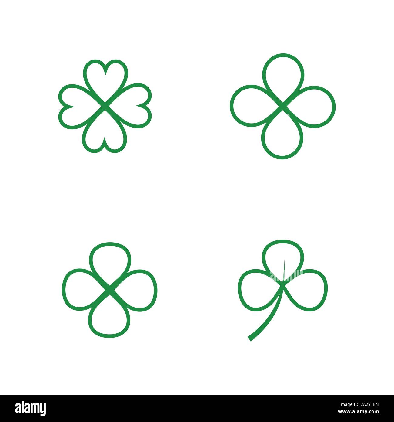 Green Clover Leaf icon Template Design Vector Stock Vector Image & Art ...