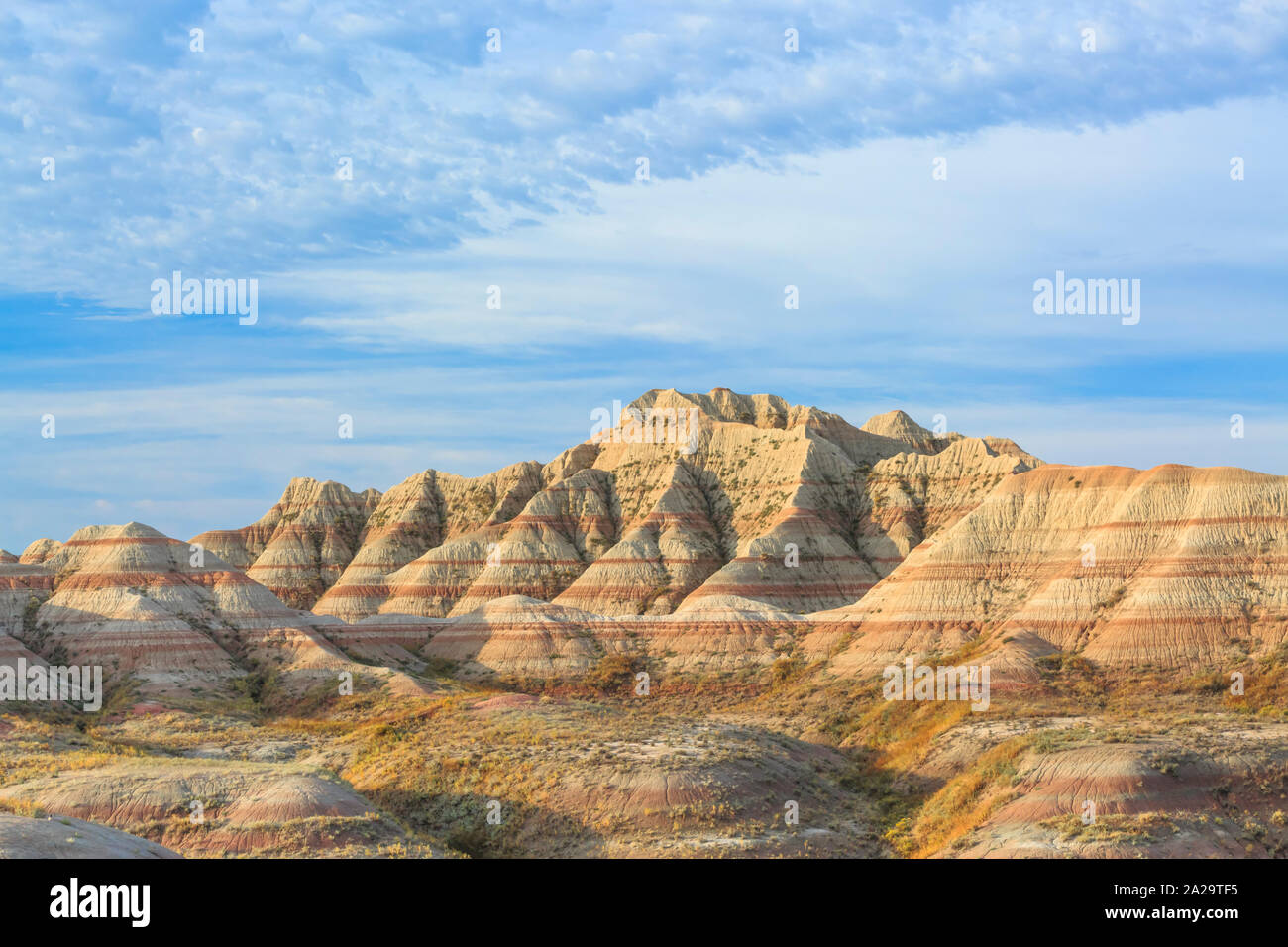 red-banded badlands near the white river valley in badlands national park near wall, south dakota Stock Photo