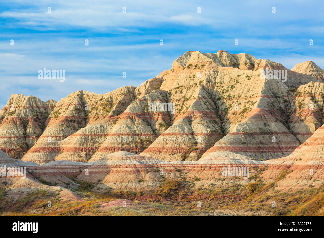 red-banded badlands near the white river valley in badlands national park near wall, south dakota Stock Photo