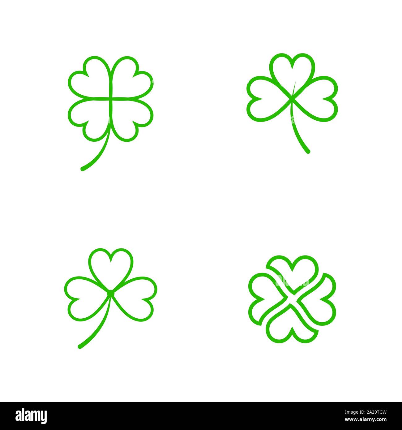 Green Clover Leaf icon Template Design Vector Stock Vector Image & Art ...