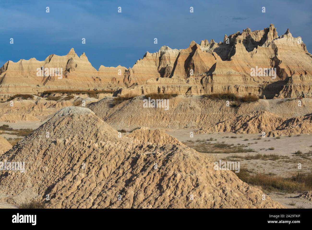 badlands at the fossil exhibit area in badlands national park near wall