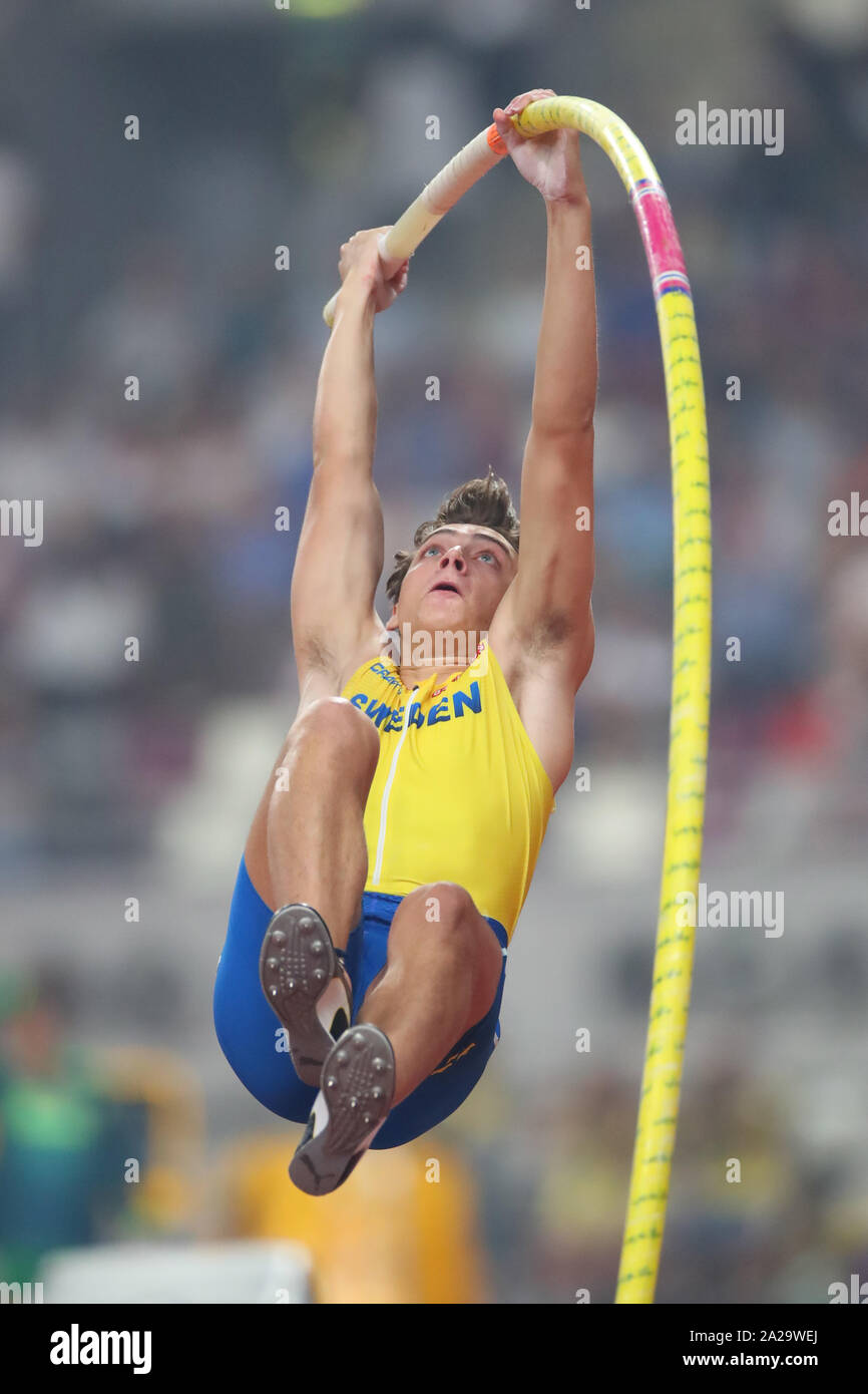 Doha, Qatar. 1st Oct, 2019. Armand Duplantis (SWE) Athletics IAAF
