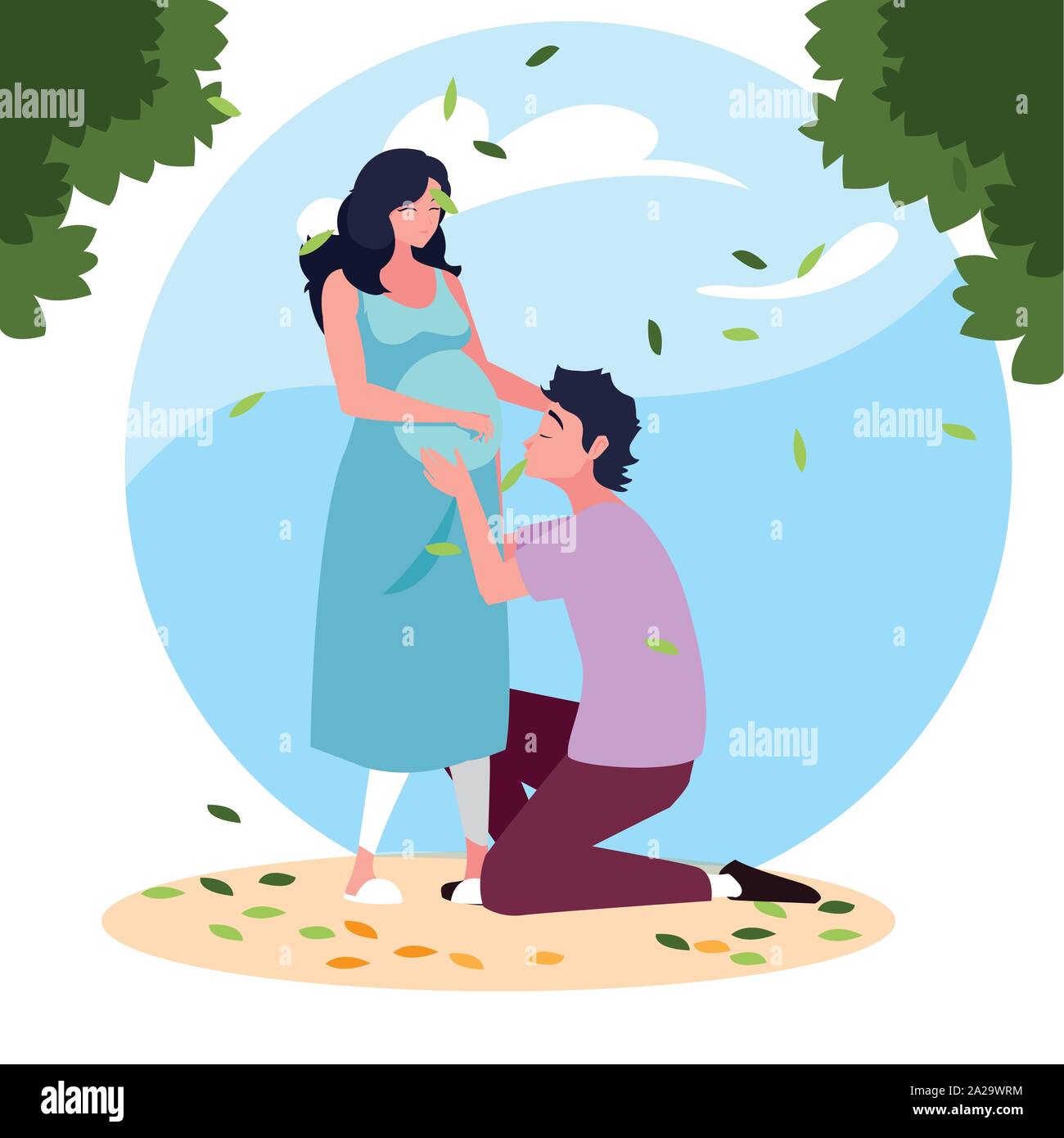 Pregnant woman and man design, Couple family love pregnancy