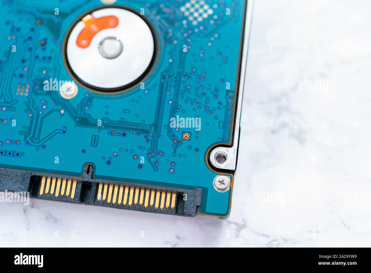 Internal and external solid state hard drives on the table Stock Photo