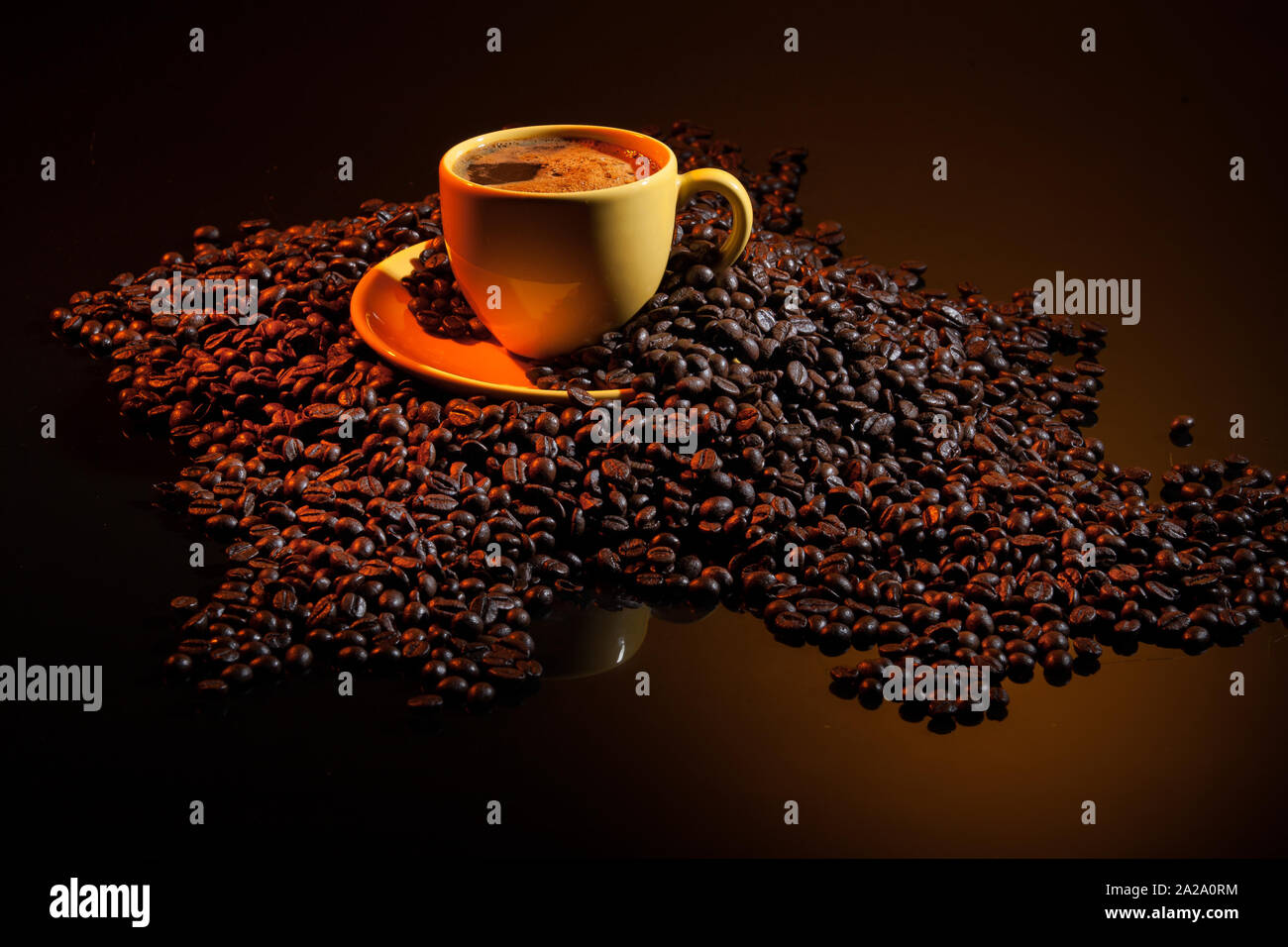 Coffee and coffee beans ona studio background Stock Photo Alamy