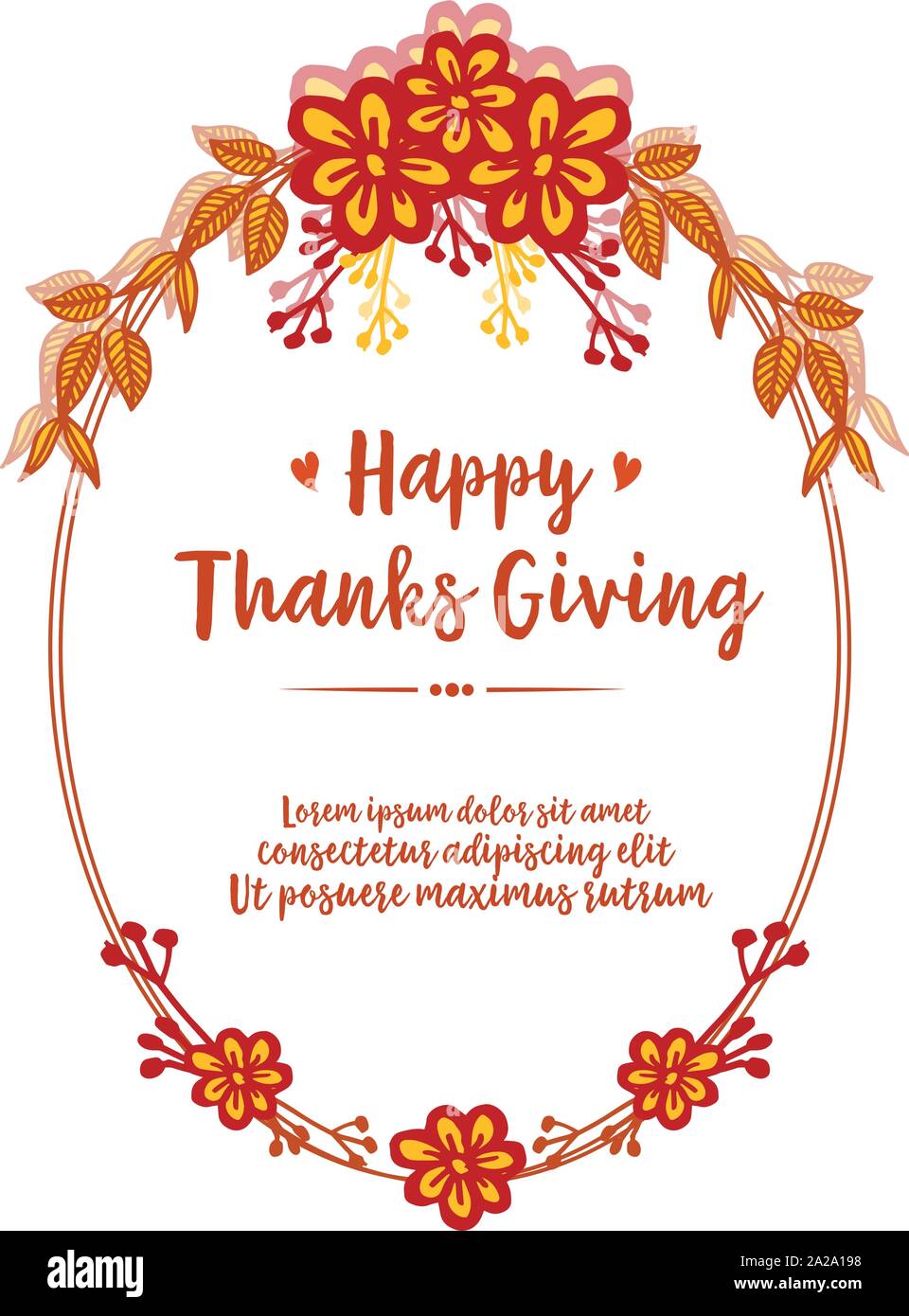 Design for banner of thanksgiving with perfect autumn leaf floral frame ...