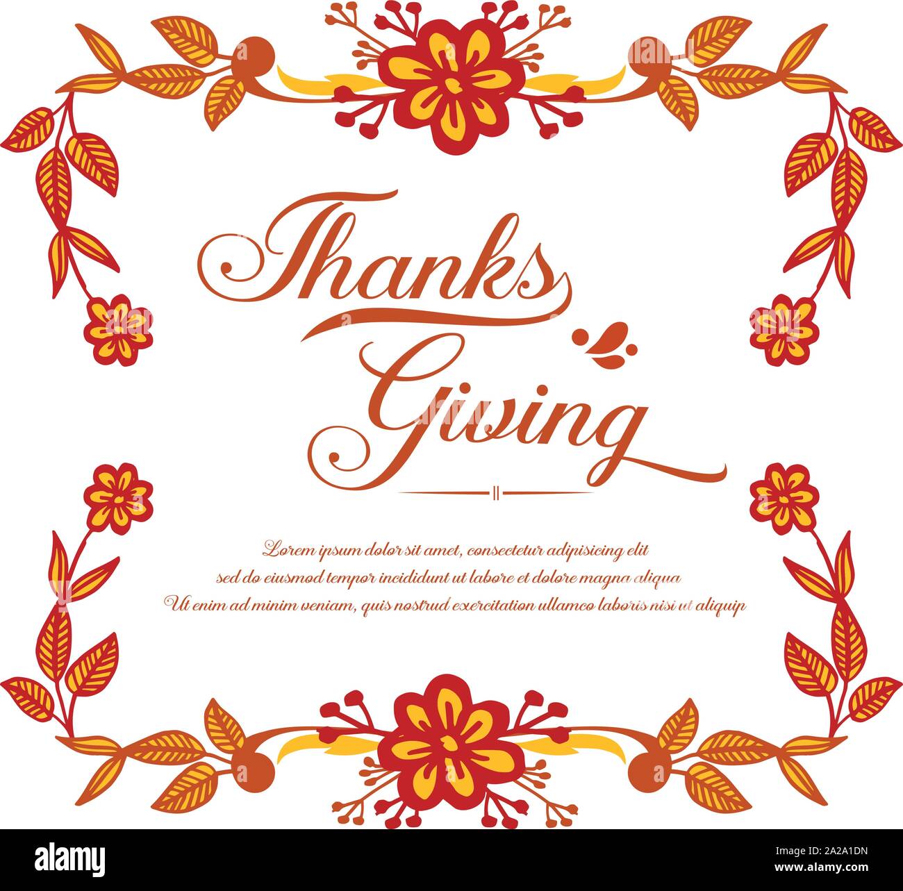 Design style of autumn leaf flower frame, for poster template of ...