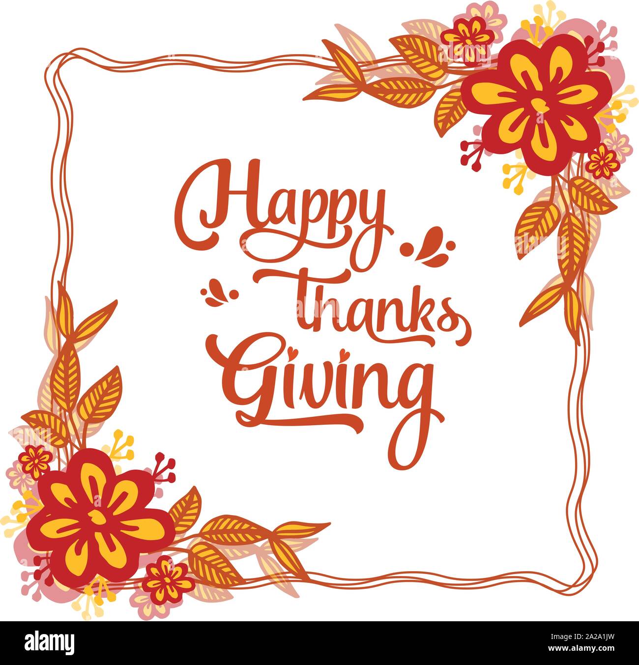 Sketch texture design of autumn leaf flower frame, for ornate of card ...