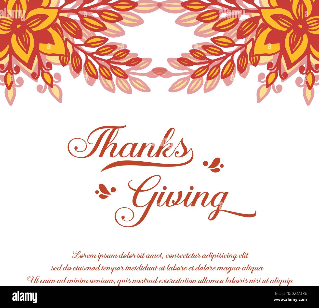 Simple autumn leaf flower frame, for modern card of thanksgiving ...