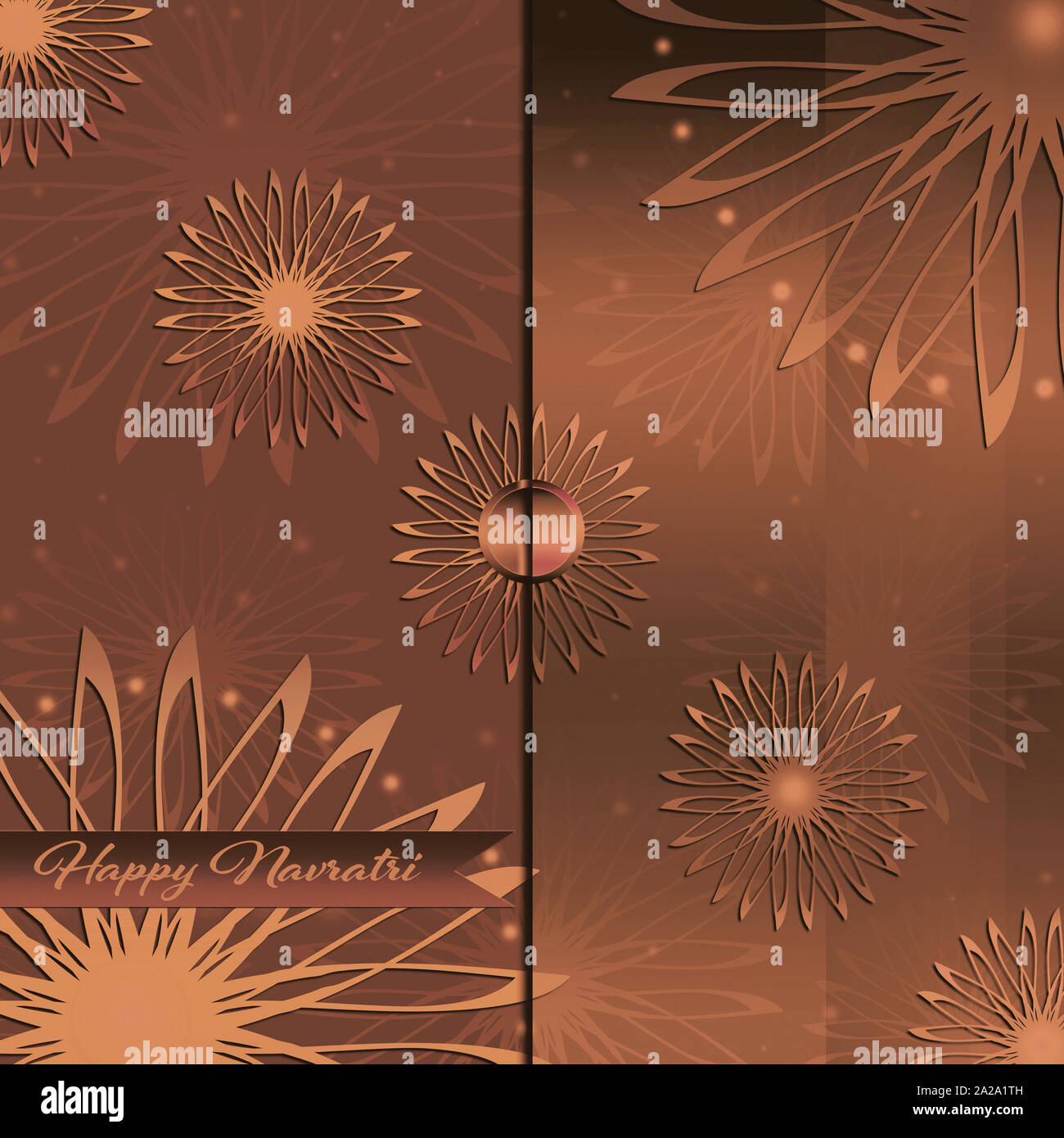 Ethnic festive greeting card. Handmade mandala design on background