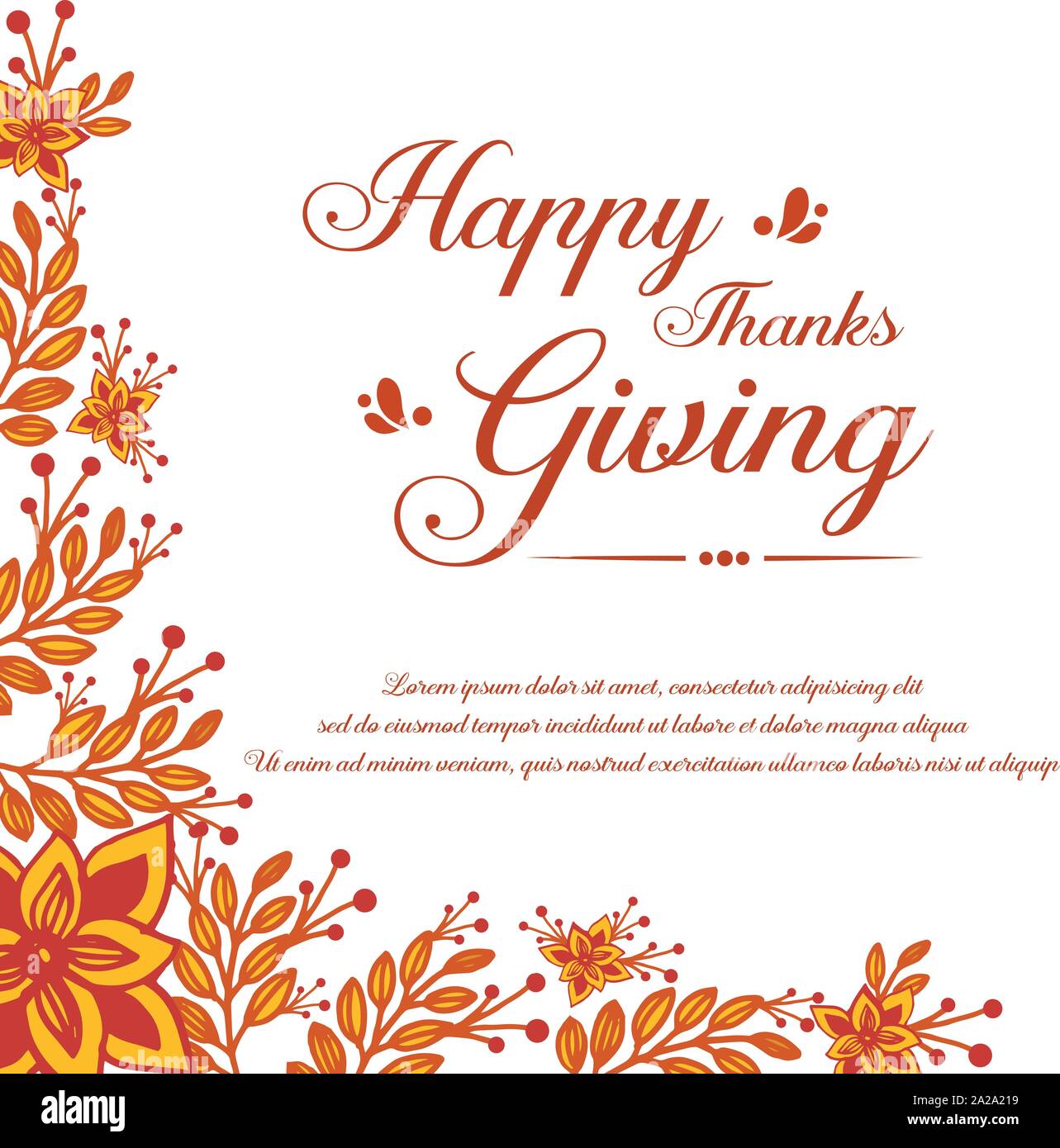 Greeting card for thanksgiving with artwork of autumn leaves frame ...
