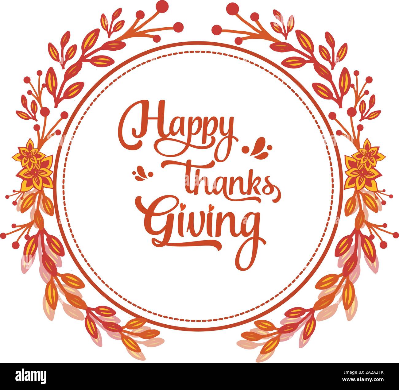 Greeting card for thanksgiving with artwork of autumn leaves frame ...