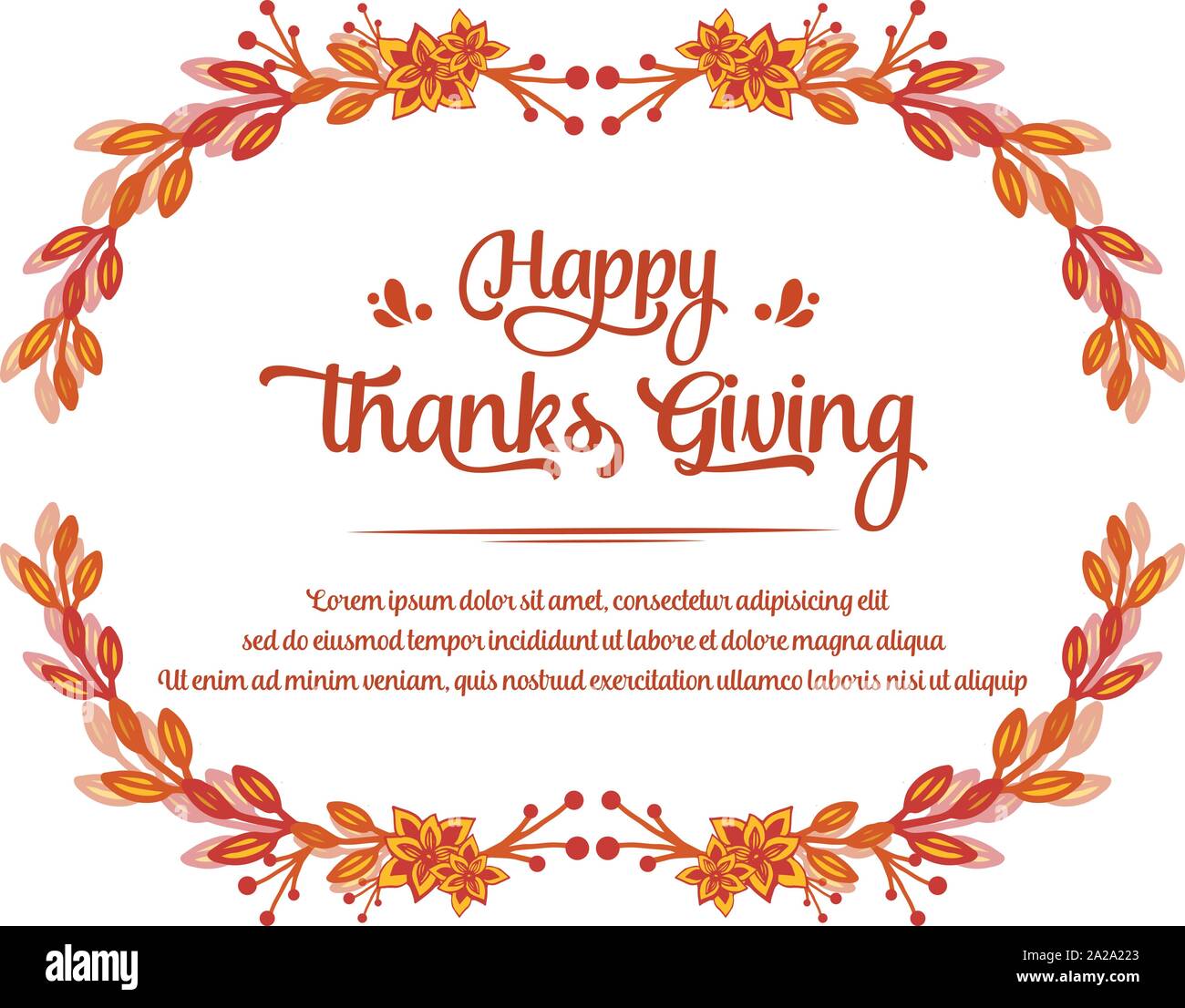 Greeting card for thanksgiving with artwork of autumn leaves frame ...