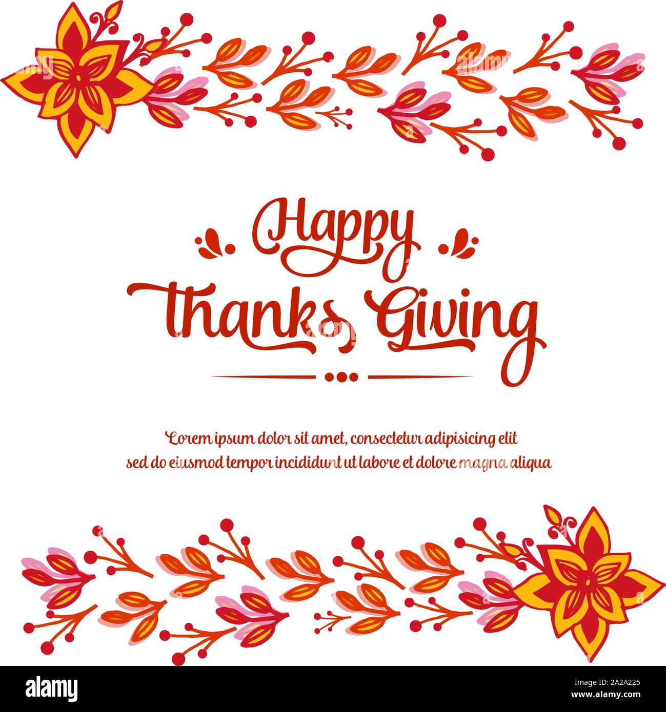 Greeting card for thanksgiving with artwork of autumn leaves frame ...