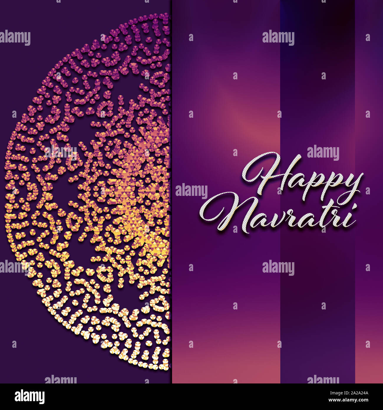 Ethnic festive greeting card. Handmade mandala design on background