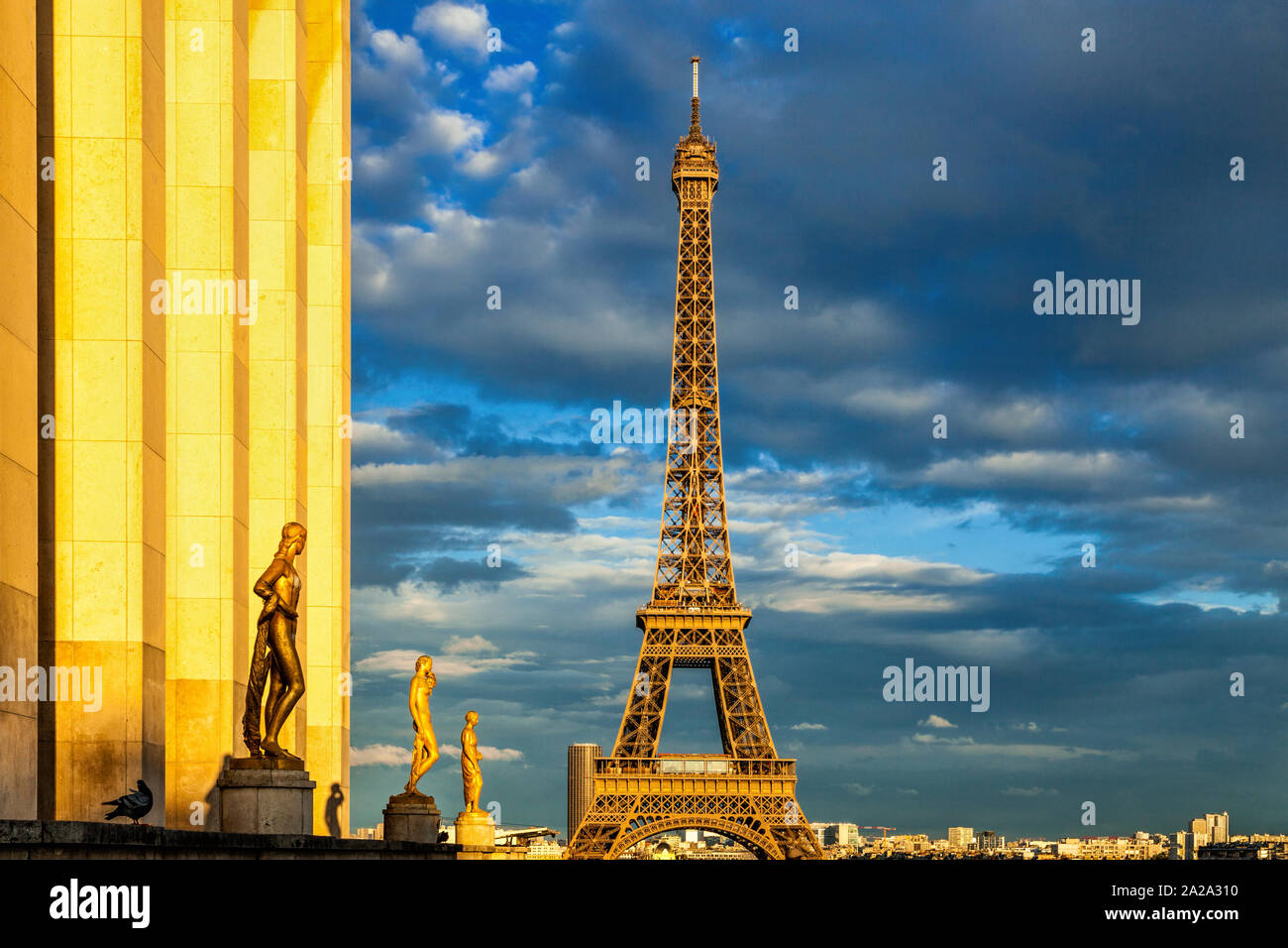 Eiffel Tower and the Palais de Chaillot Stock Photo